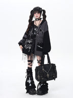 CRAZYGIRL Colorblock Striped Gothic Women's Loose Knit Thermal Cardigans