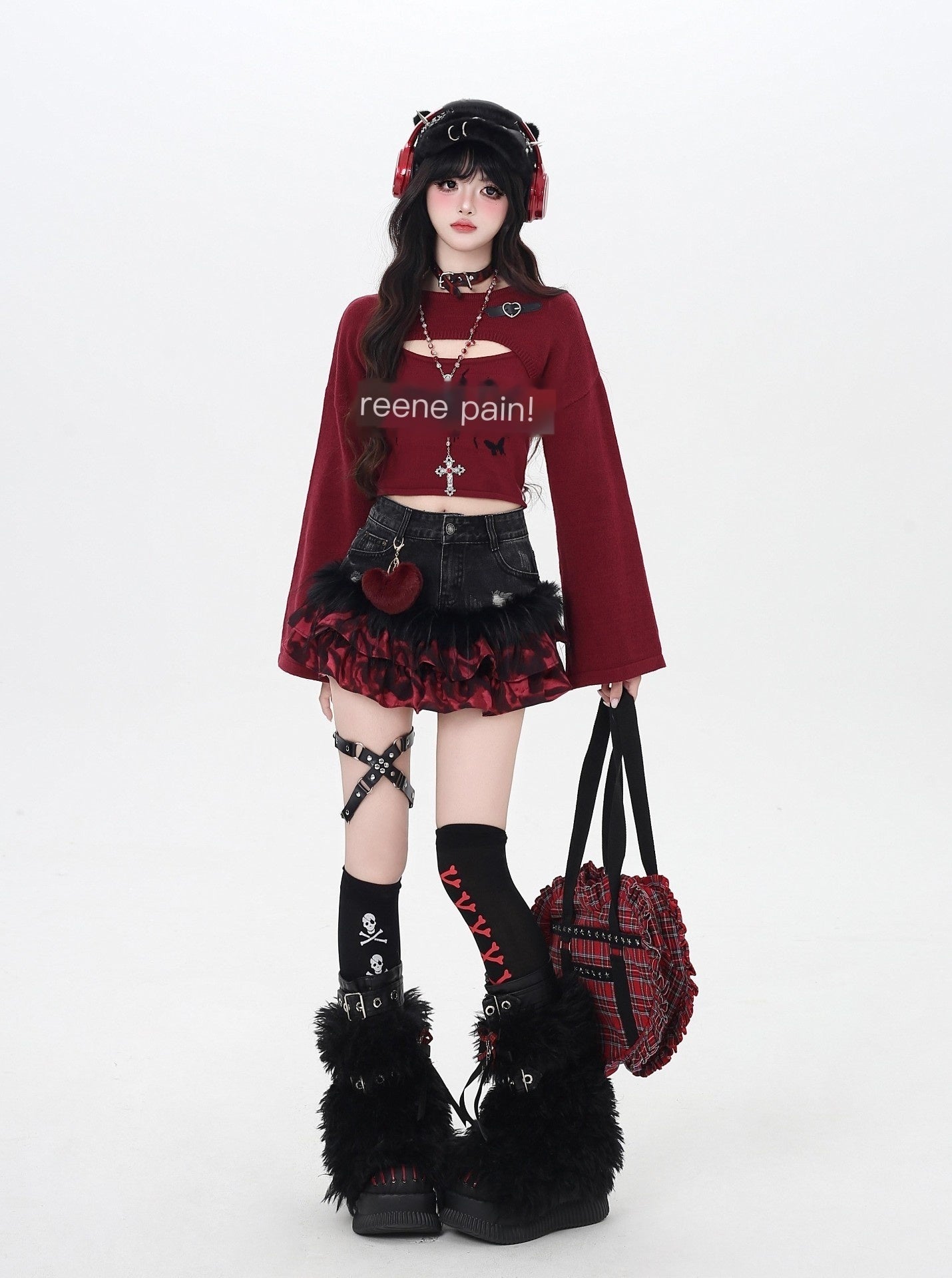 CRAZYGIRL_Cropped_Lettered_Buttoned_Two_Piece_Women's_Knitted_Sweaters_985157598511_MISSTT