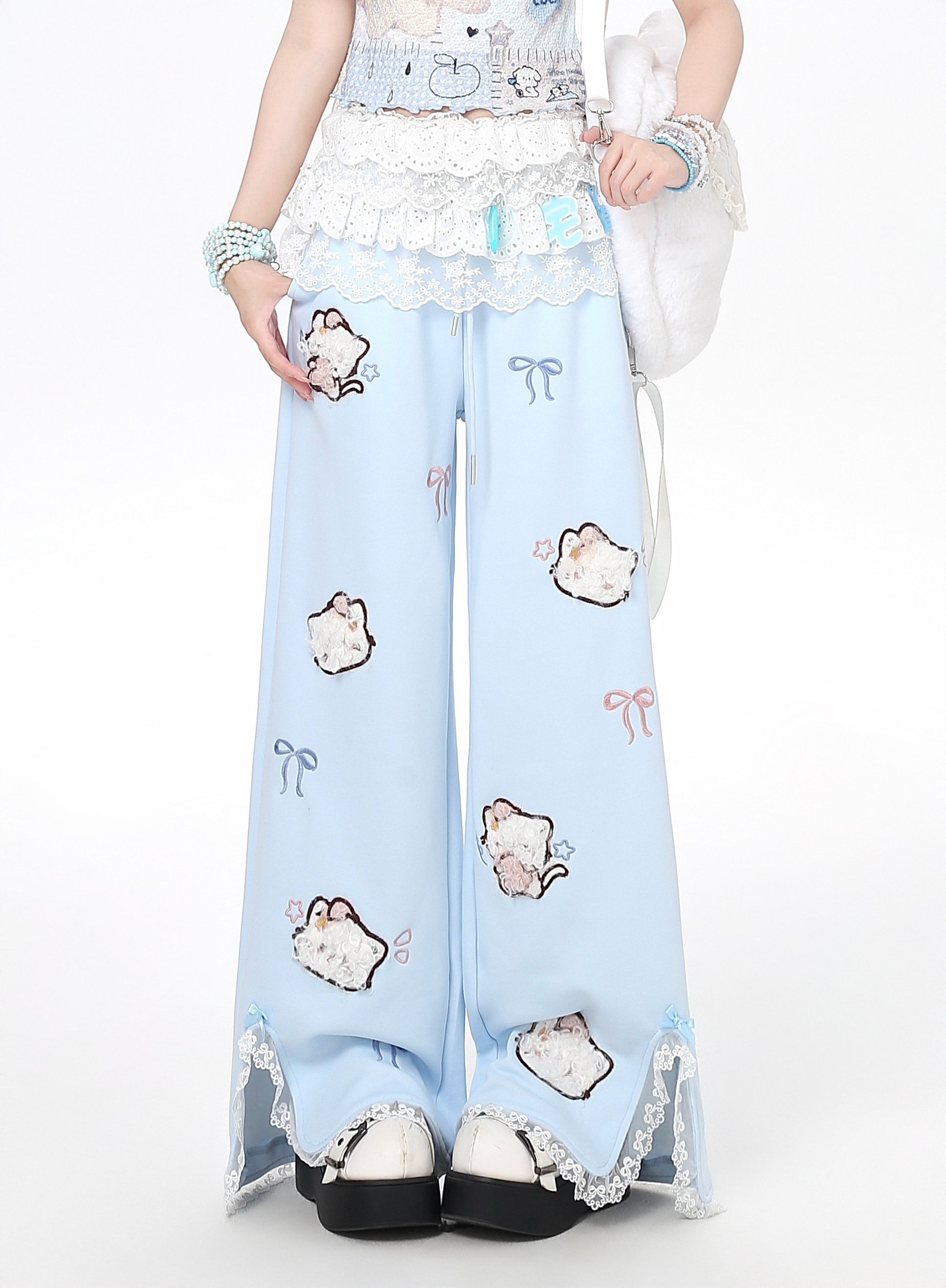 CRAZYGIRL_Cute_Cat_3d_Embroidery_Bow_Lace_High_Waist_Women's_Other_Material_Chinos_1040262754280_MISSTT
