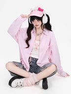CRAZYGIRL_Cute_Cat_Embroidery_Striped_Asymmetrical_Hem_Women's_Breathable_Blouses_1057723494057_MISSTT