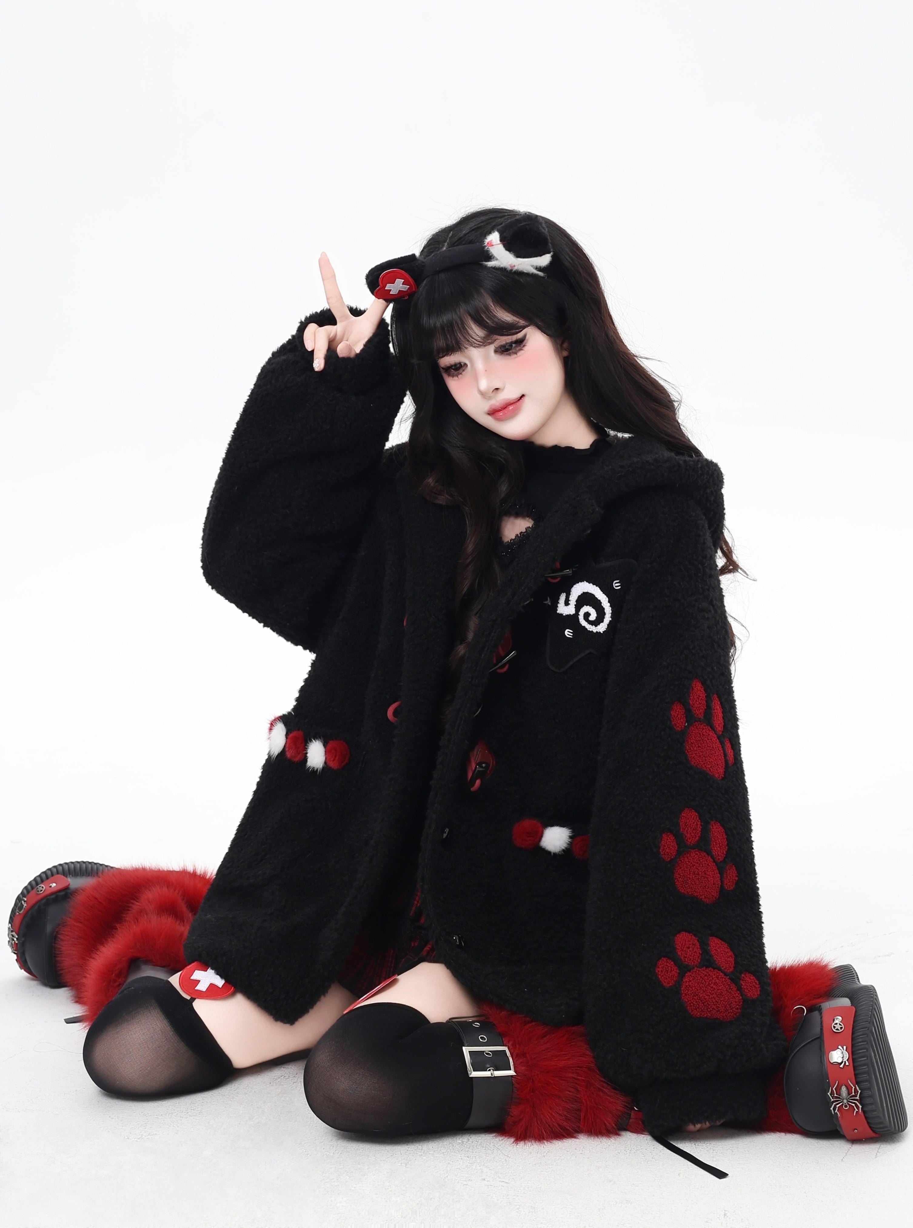 CRAZYGIRL_Cute_Cat_Paw_Embroidery_Hooded_Women's_Lamb_Fleece_Puffer_Jackets_989582557850_MISSTT