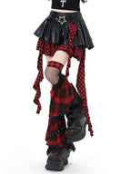 CRAZYGIRL Dark Asymmetric Designer Women's High Waist Zipper Leather Star Belt Mini Skirts