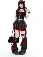 CRAZYGIRL Dark Asymmetric Designer Women's High Waist Zipper Leather Star Belt Mini Skirts