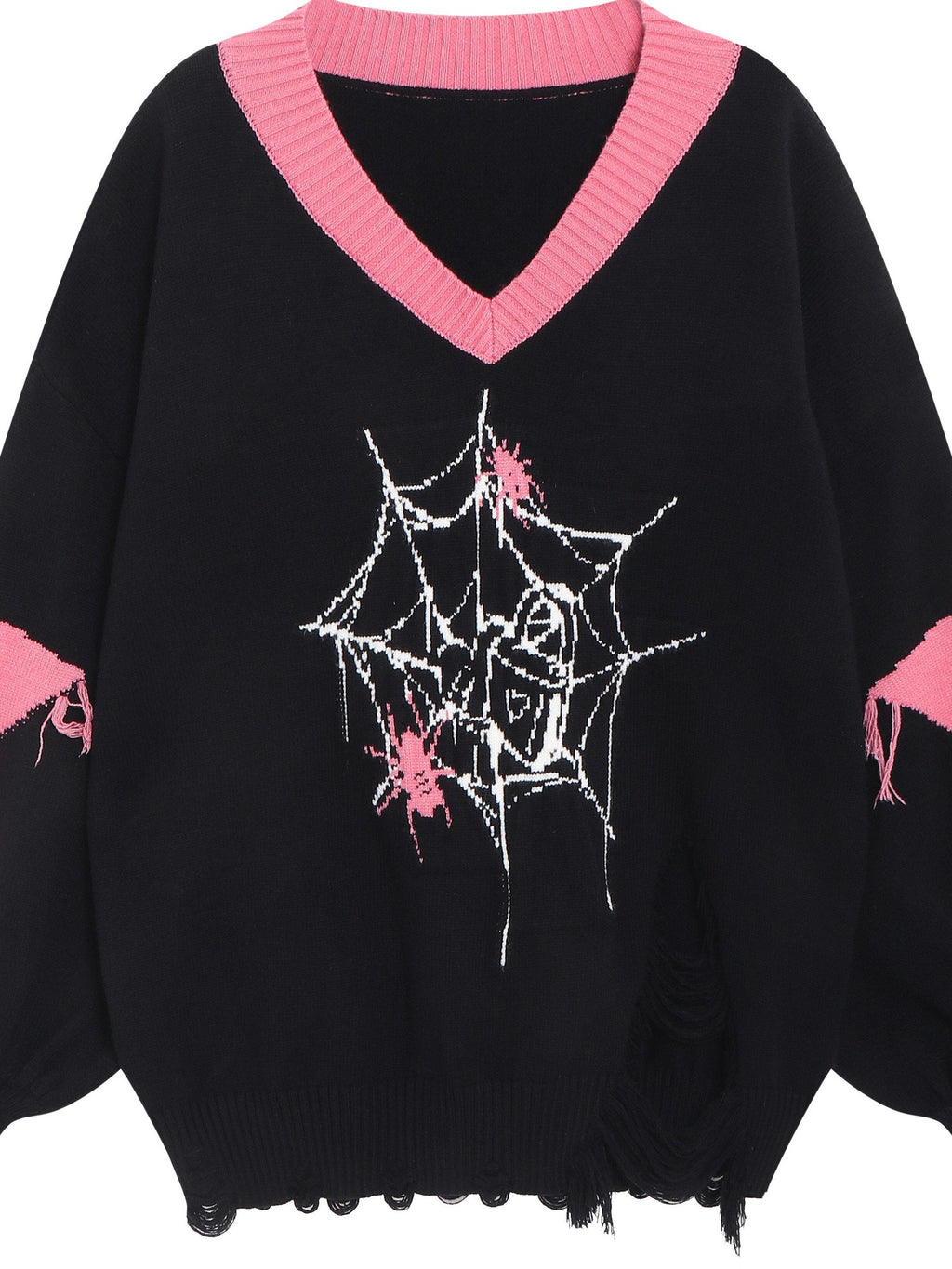CRAZYGIRL Dark Cute Star V-neck Oversized Streetwear Women's Knit Sweaters