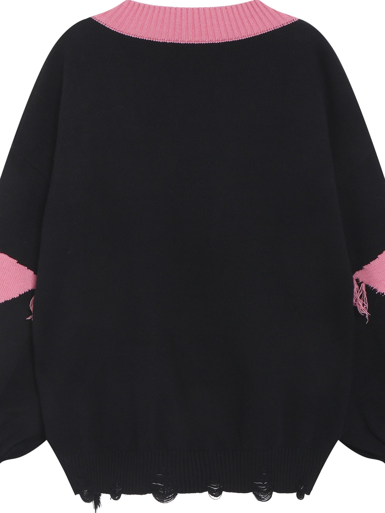 CRAZYGIRL Dark Cute Star V-neck Oversized Streetwear Women's Knit Sweaters