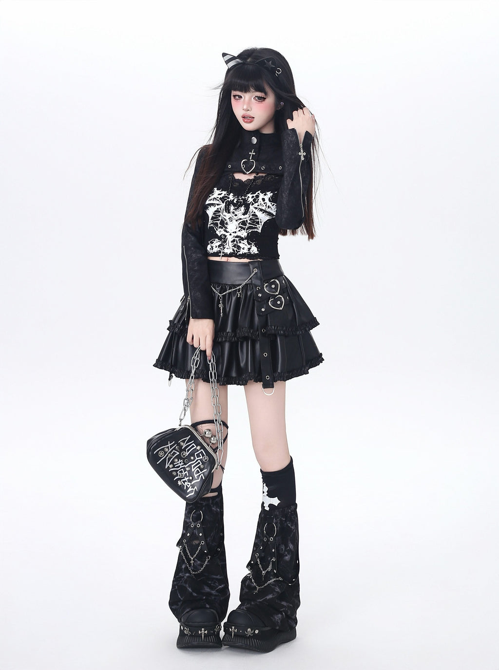 CRAZYGIRL_Dark_Y2k_Hooded_Cropped_Button_Slim_Women's_Other_Long_Sleeve_T-shirts_1032107676797_MISSTT