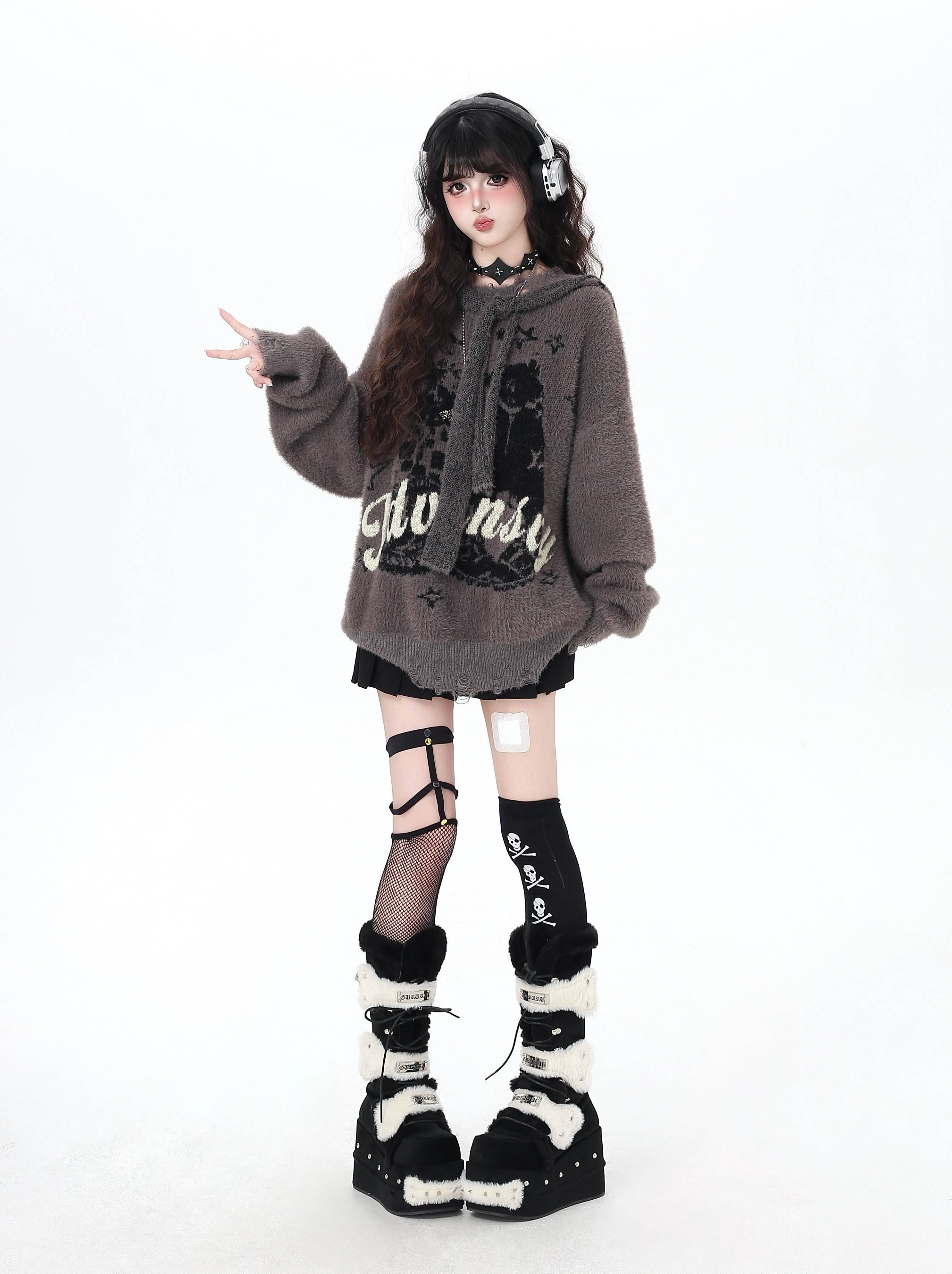 CRAZYGIRL_Detachable_Hood_Retro_Loose_Lettering_Women's_Faux_Mink_Fur_Soft_Sweaters_978606806073_MISSTT