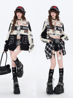 CRAZYGIRL Detachable Two In One Baseball Stand Collar Snap Button Women's Windbreakers