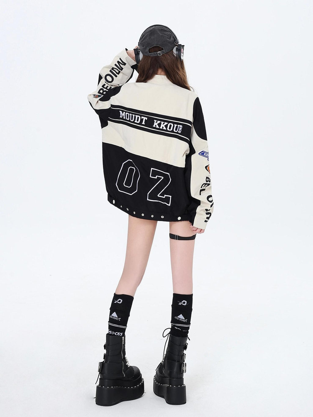 CRAZYGIRL Detachable Two In One Baseball Stand Collar Snap Button Women's Windbreakers