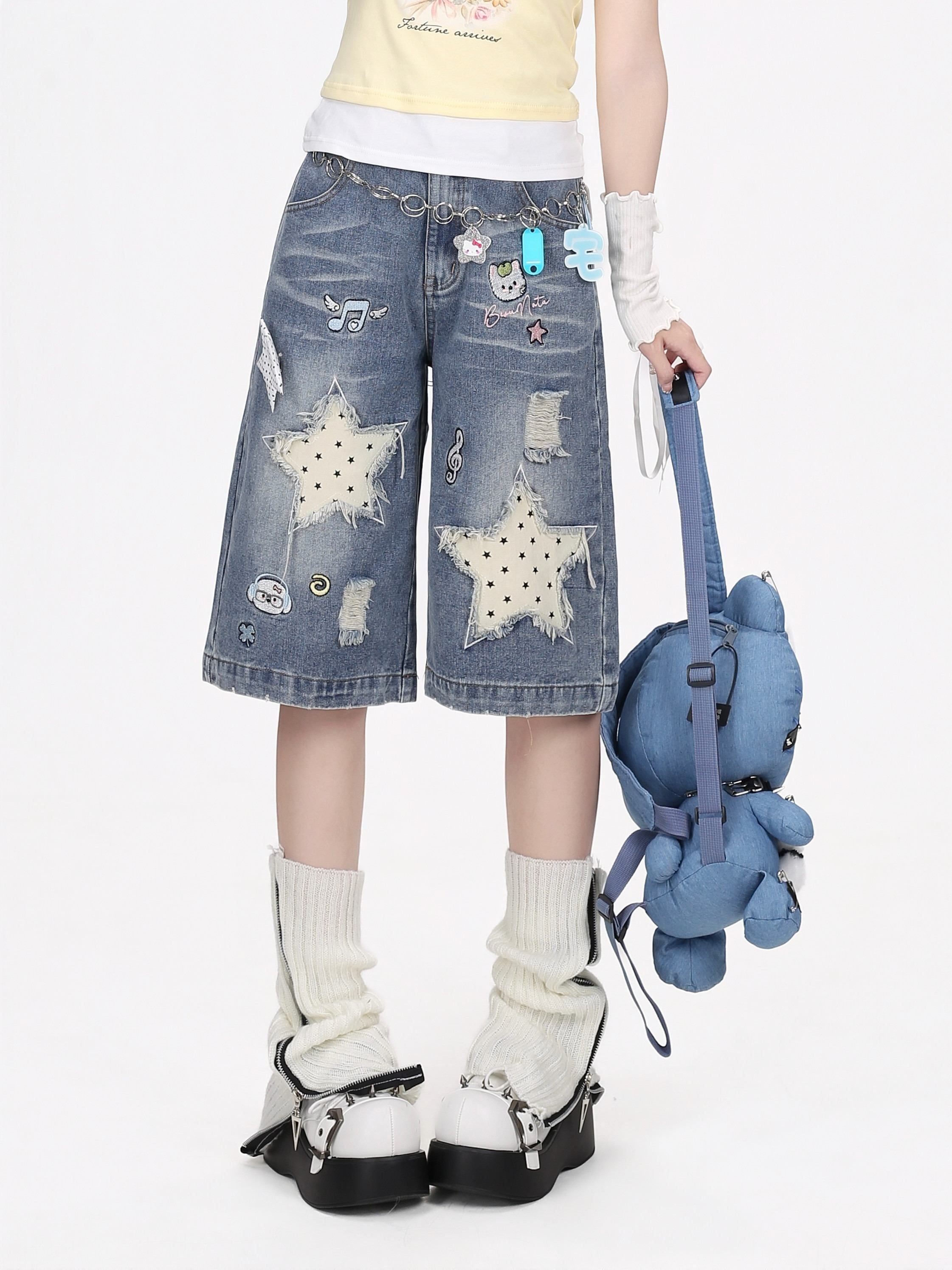 CRAZYGIRL_Distressed_Machine_Embroidered_Star_Applique_Women's_Denim_Straight_Jeans_1059666352953_MISSTT