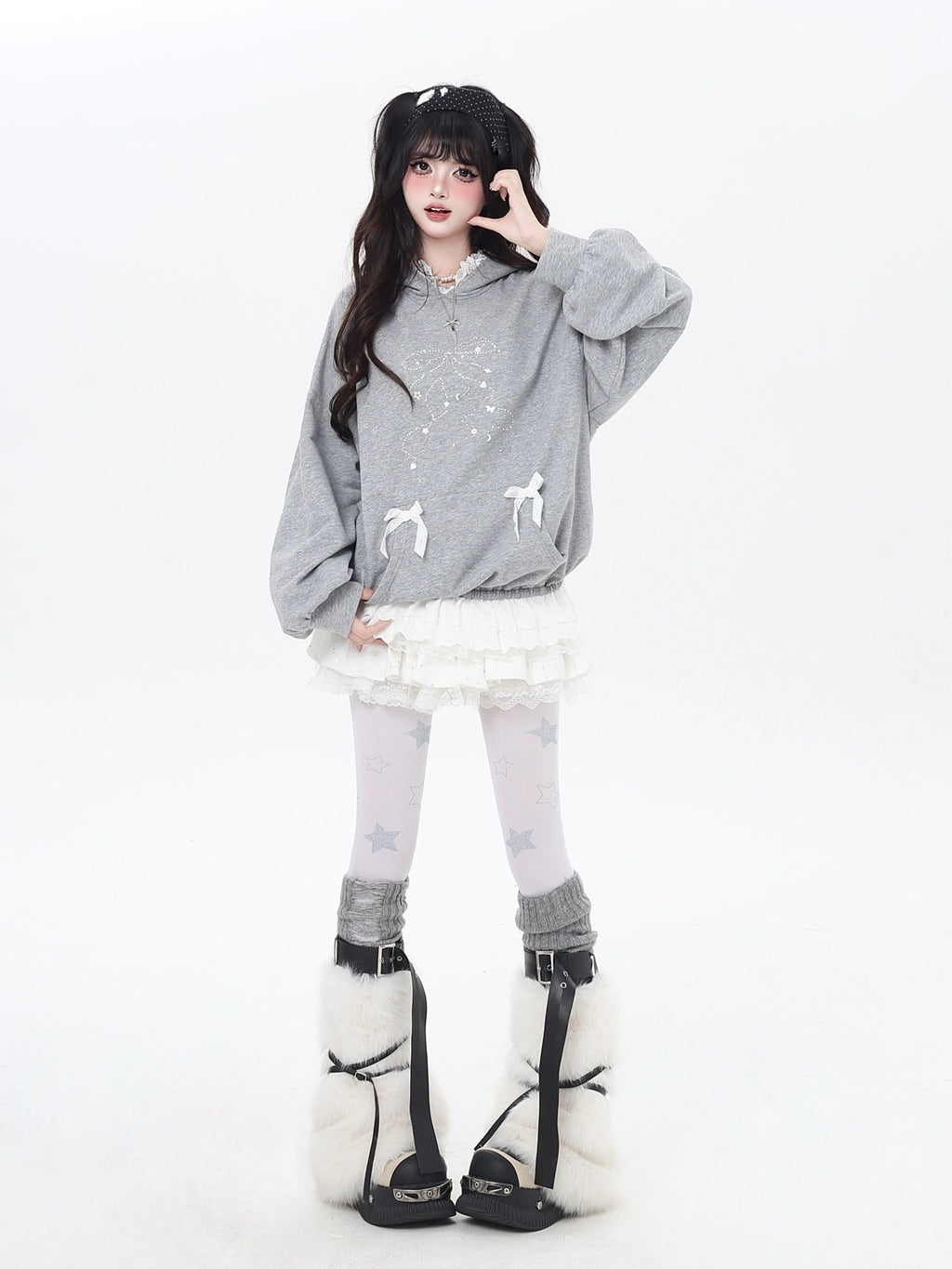 CRAZYGIRL_Girlish_Cartoon_Bow_Rhinestone_Lace_Hooded_Loose_Women's_Sweatshirts_961712390856_MISSTT