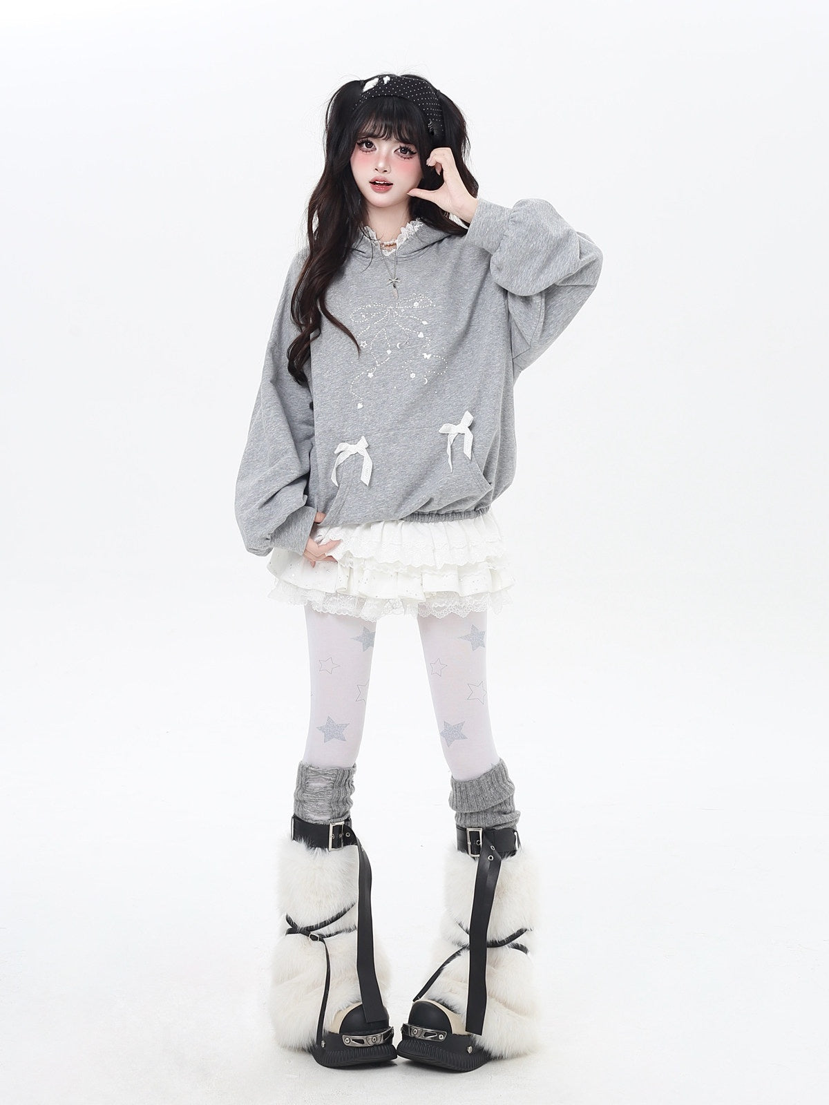 CRAZYGIRL_Girlish_Cartoon_Bow_Rhinestone_Lace_Hooded_Loose_Women's_Sweatshirts_961712390856_MISSTT