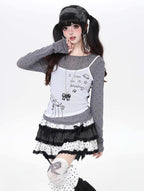 CRAZYGIRL_Girly_Polka_Dot_Spliced_Layered_Thin_Breathable_Women's_Long_Sleeve_T-shirts_1042075200078_MISSTT