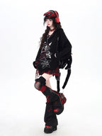 CRAZYGIRL Gothic Cross Lace Up Women's Other Material Loose Knit Sweaters