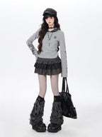 CRAZYGIRL Hooded Letter Print Splice Faux Two Piece Slim Women's Long Sleeve T-shirts