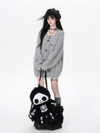 CRAZYGIRL Kitten Two Piece Loose Sweet Women's Knit Thermal Cardigan Vest Cardigans