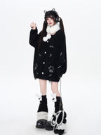 CRAZYGIRL Kitten Two Piece Loose Sweet Women's Knit Thermal Cardigan Vest Cardigans