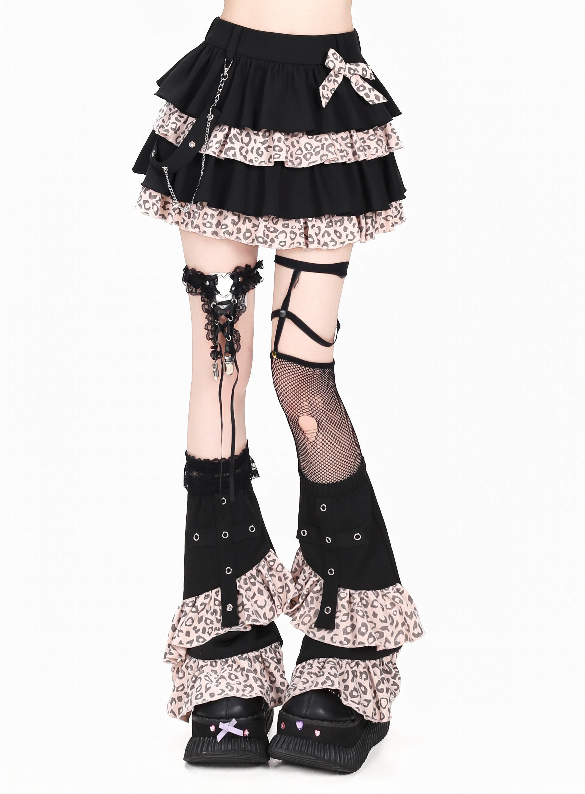 CRAZYGIRL_Leopard_Print_Bow_High_Waisted_Tiered_Patchwork_Women's_Other_Fabric_Mini_Skirts_1071987964227_MISSTT