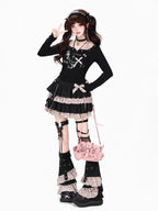 CRAZYGIRL Leopard Print Bow High Waisted Tiered Patchwork Women's Other Fabric Mini Skirts
