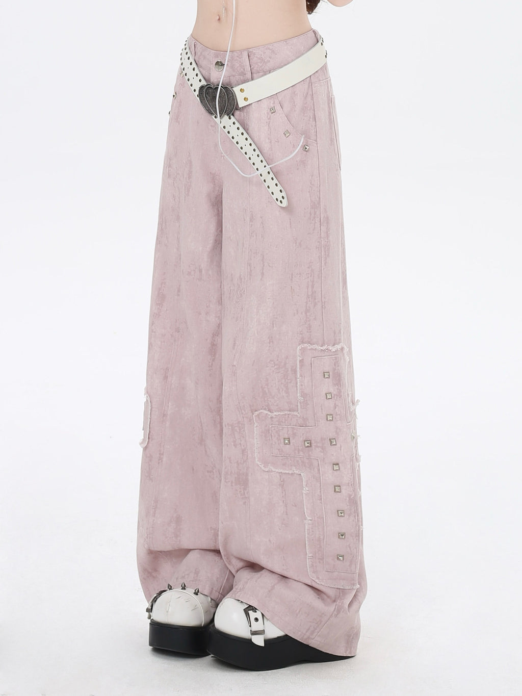 CRAZYGIRL_Pale_Pink_Denim_High_Waist_Cargo_Loose_Straight_Women's_Wide-leg_Pants_907898721219_MISSTT