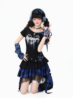 CRAZYGIRL Plaid Asymmetrical Tiered High Waist Slimming Zipper Women's Mini Skirts