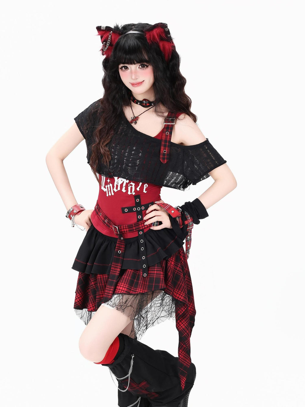 CRAZYGIRL Plaid Asymmetrical Tiered High Waist Slimming Zipper Women's Mini Skirts