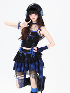 CRAZYGIRL Plaid Asymmetrical Tiered High Waist Slimming Zipper Women's Mini Skirts
