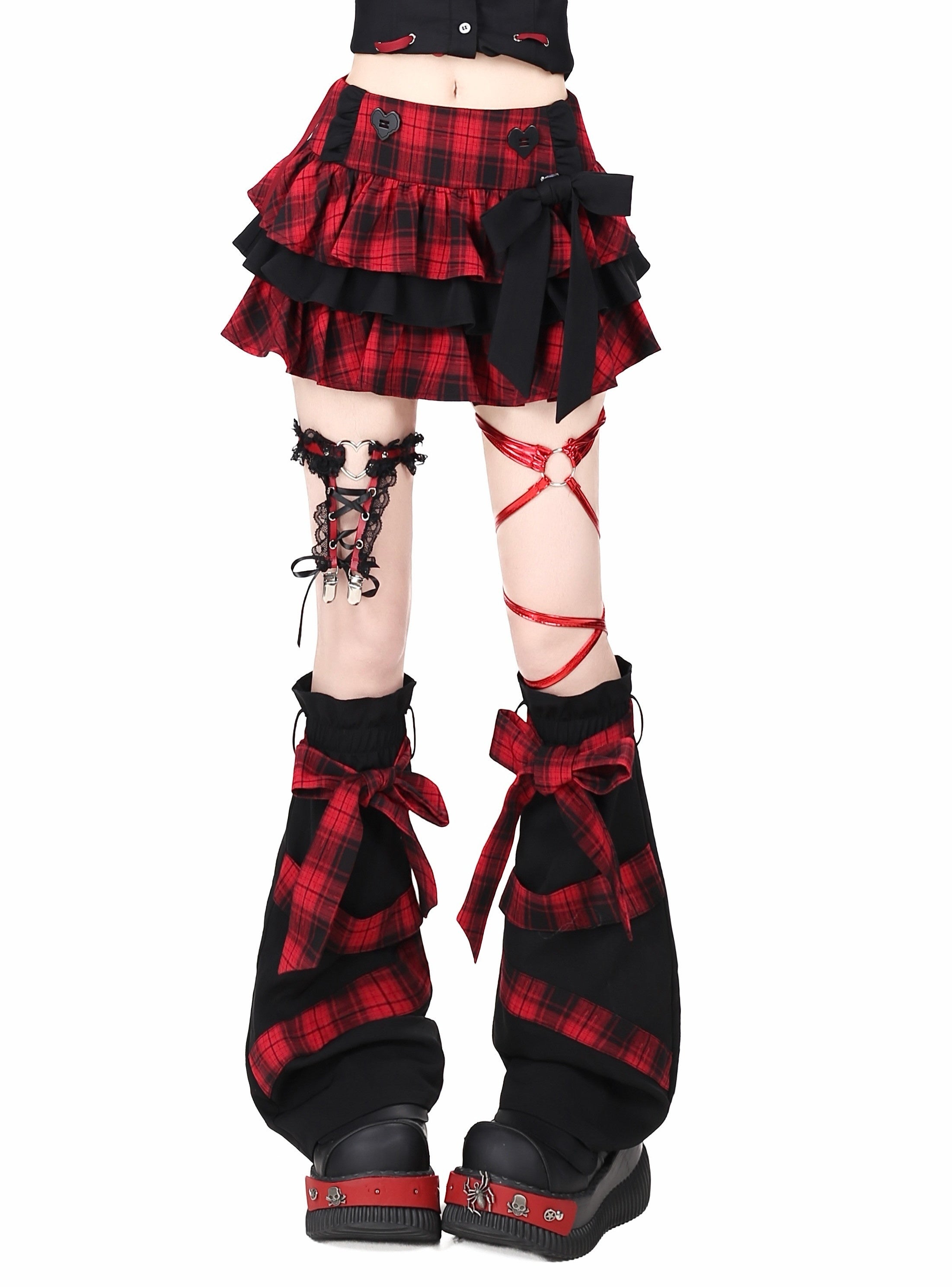 CRAZYGIRL_Plaid_Bow_Tiered_Puff_Lined_High_Waist_Women's_Schoolgirl_Mini_Skirts_1066758171844_MISSTT
