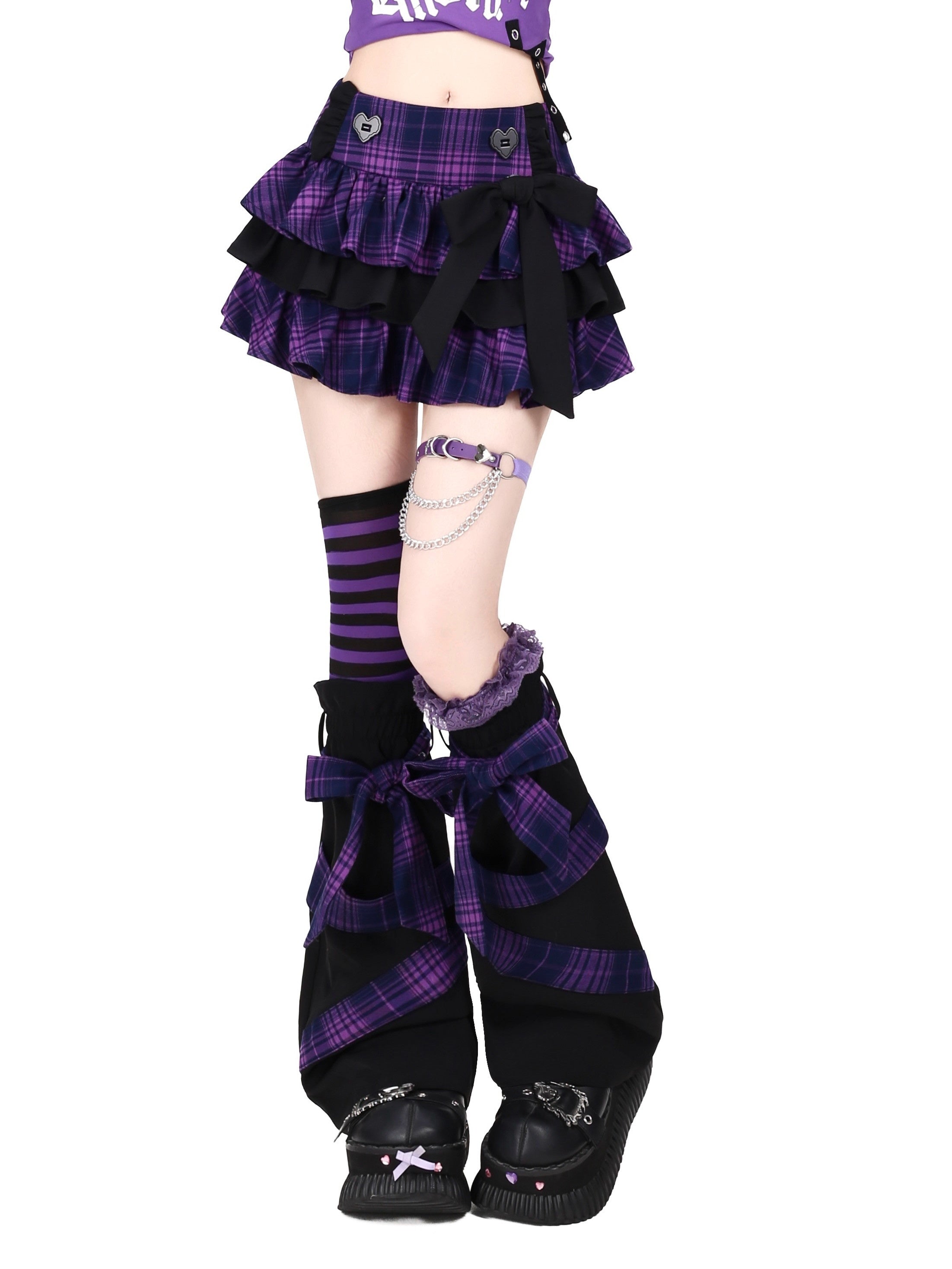 CRAZYGIRL_Plaid_Bow_Tiered_Puff_Lined_High_Waist_Women's_Schoolgirl_Mini_Skirts_1066758171844_MISSTT