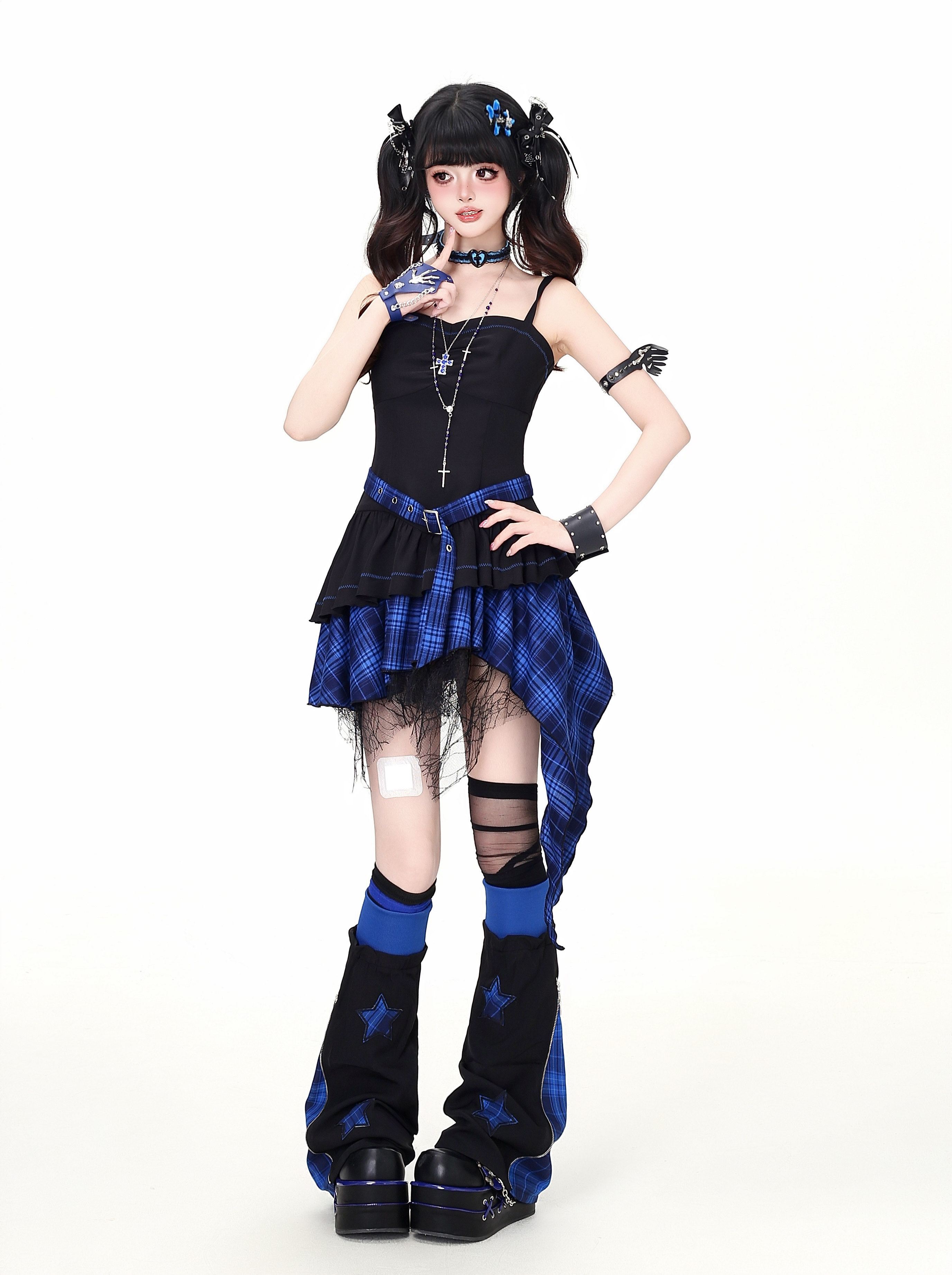 CRAZYGIRL_Plaid_Gothic_Asymmetrical_Overlay_Long_Sleeve_Women's_Slip_Mini_Dresses_1045172071320_MISSTT