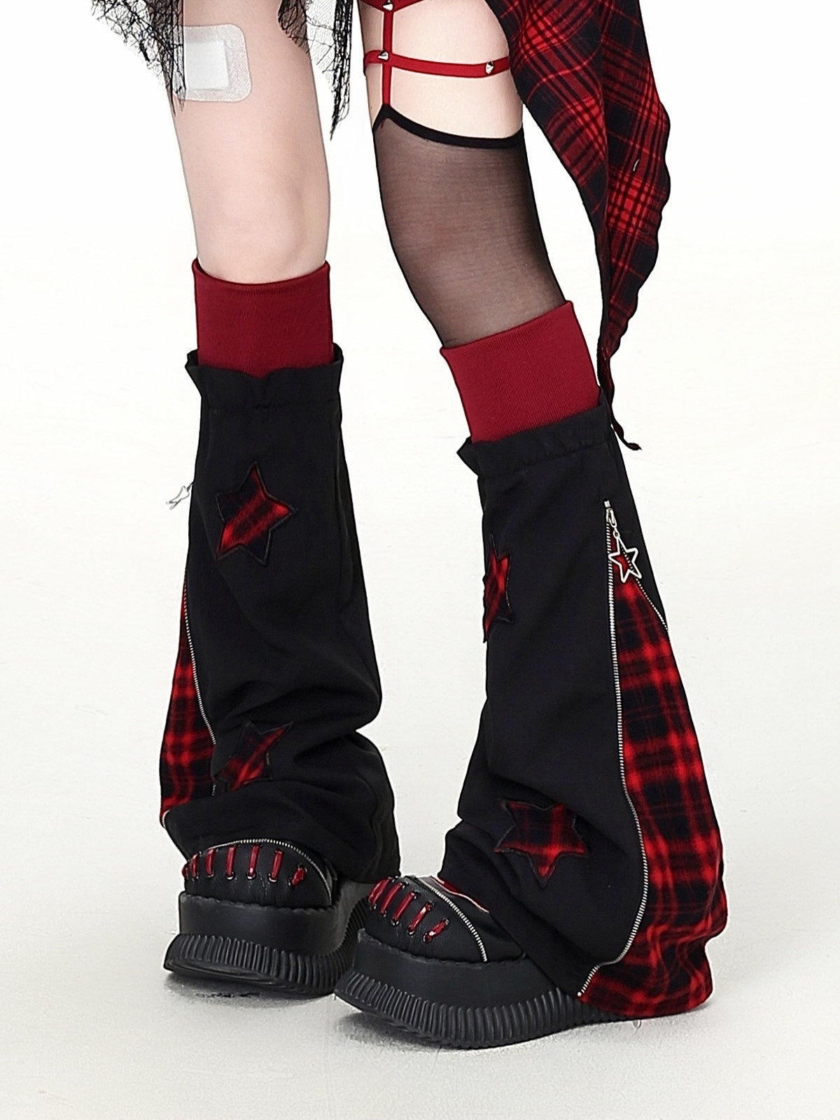 CRAZYGIRL_Plaid_Gothic_Asymmetrical_Overlay_Long_Sleeve_Women's_Slip_Mini_Dresses_1045172071320_MISSTT