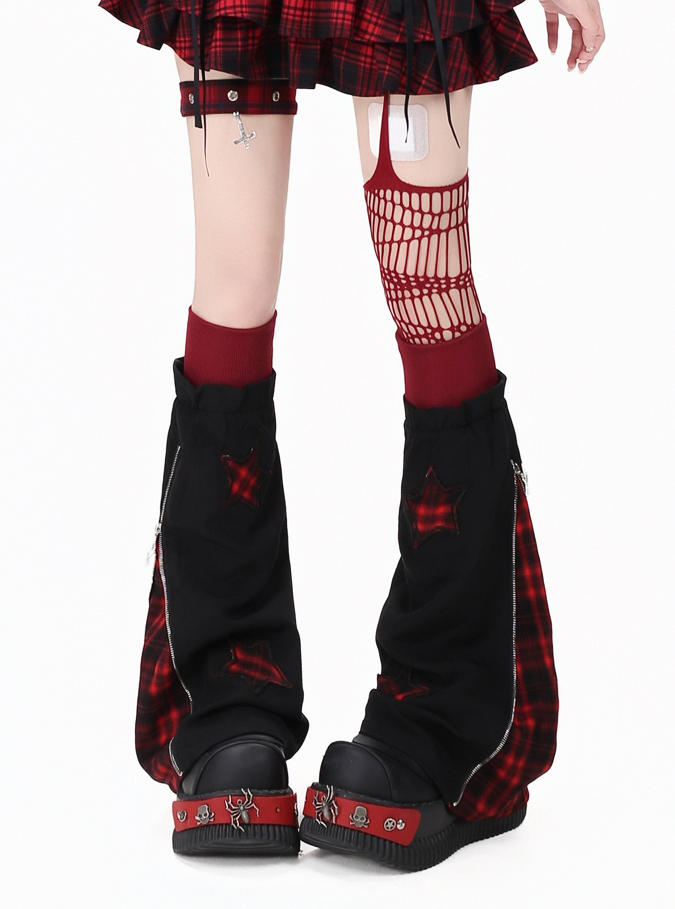CRAZYGIRL_Plaid_Lace_Up_Tiered_High_Waist_Zipper_Women's_Lined_Mini_Skirts_1057570780857_MISSTT