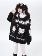 CRAZYGIRL_Plush_Cat_Ear_Hooded_Zip_Front_Loose_Long_Sleeve_Women's_Knit_Cardigans_1003404534370_MISSTT