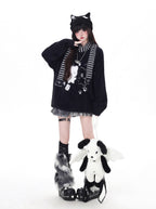 CRAZYGIRL_Plush_Cat_Embossed_Crewneck_Cardigan_Loose_Fit_Women's_Thermal_Sweaters_990532359197_MISSTT
