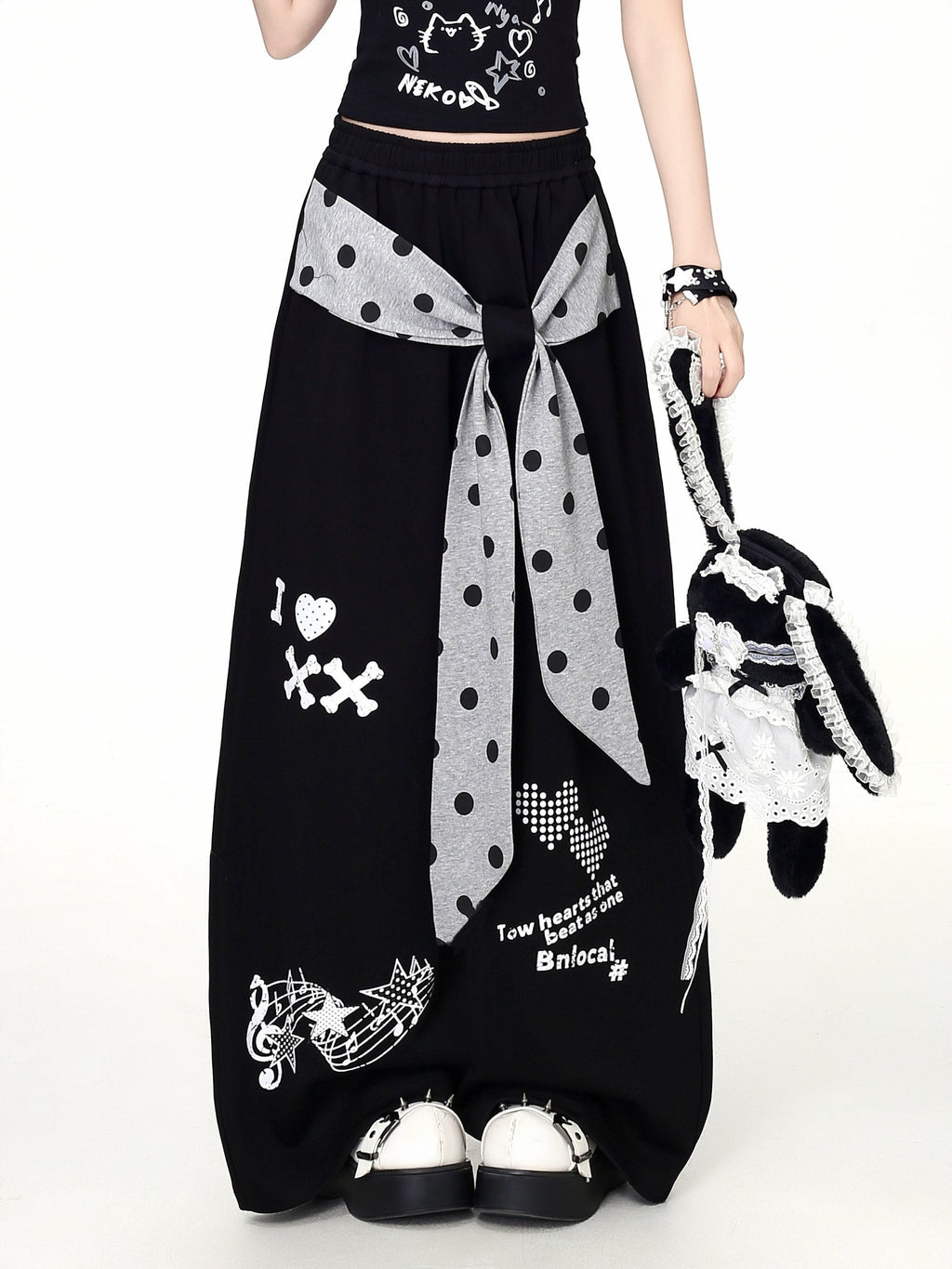 CRAZYGIRL_Polka_Dot_Bow_High_Waist_Loose_Draped_Women's_Other_Fabric_Chinos_1046786165314_MISSTT