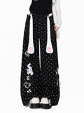 CRAZYGIRL_Polka_Dot_Cat_Print_High_Waist_Loose_Straight_Women's_Sweatpants/joggers_1067584682688_MISSTT