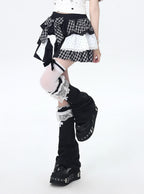 CRAZYGIRL_Polka_Dot_Patchwork_Contrast_Check_High_Waist_Women's_Ruffled_Cake_Mini_Skirts_1030938357734_MISSTT