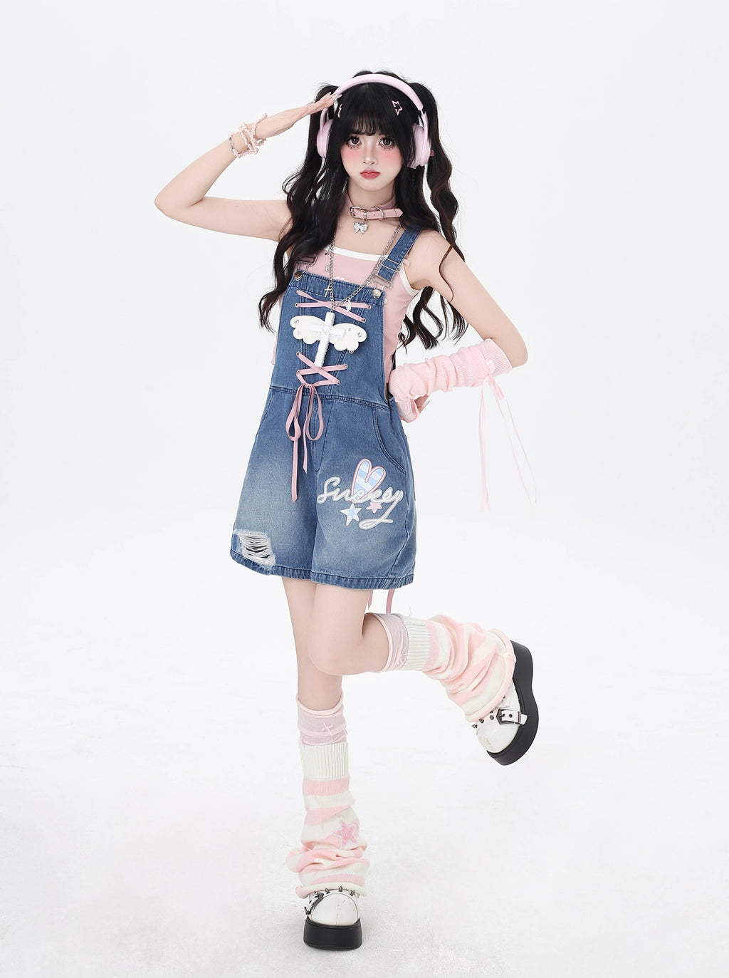 CRAZYGIRL_Rabbit_Ear_Embroidered_Tie_Suspender_High_Waist_Women's_Denim_Short_Trousers_923818108341_MISSTT