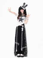 CRAZYGIRL Retro Music Note Colorblock Striped Women's High Waist Other Sweatpants/joggers