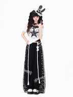 CRAZYGIRL Retro Music Note Colorblock Striped Women's High Waist Other Sweatpants/joggers