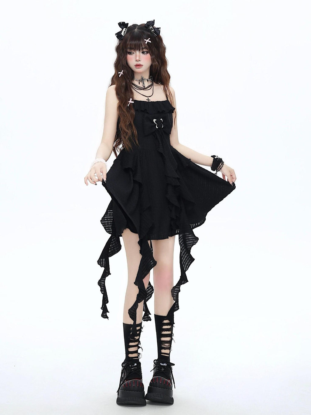 CRAZYGIRL Seaside French Waist Cinched Spaghetti Strap Ethereal Women's Slip Mini Dresses