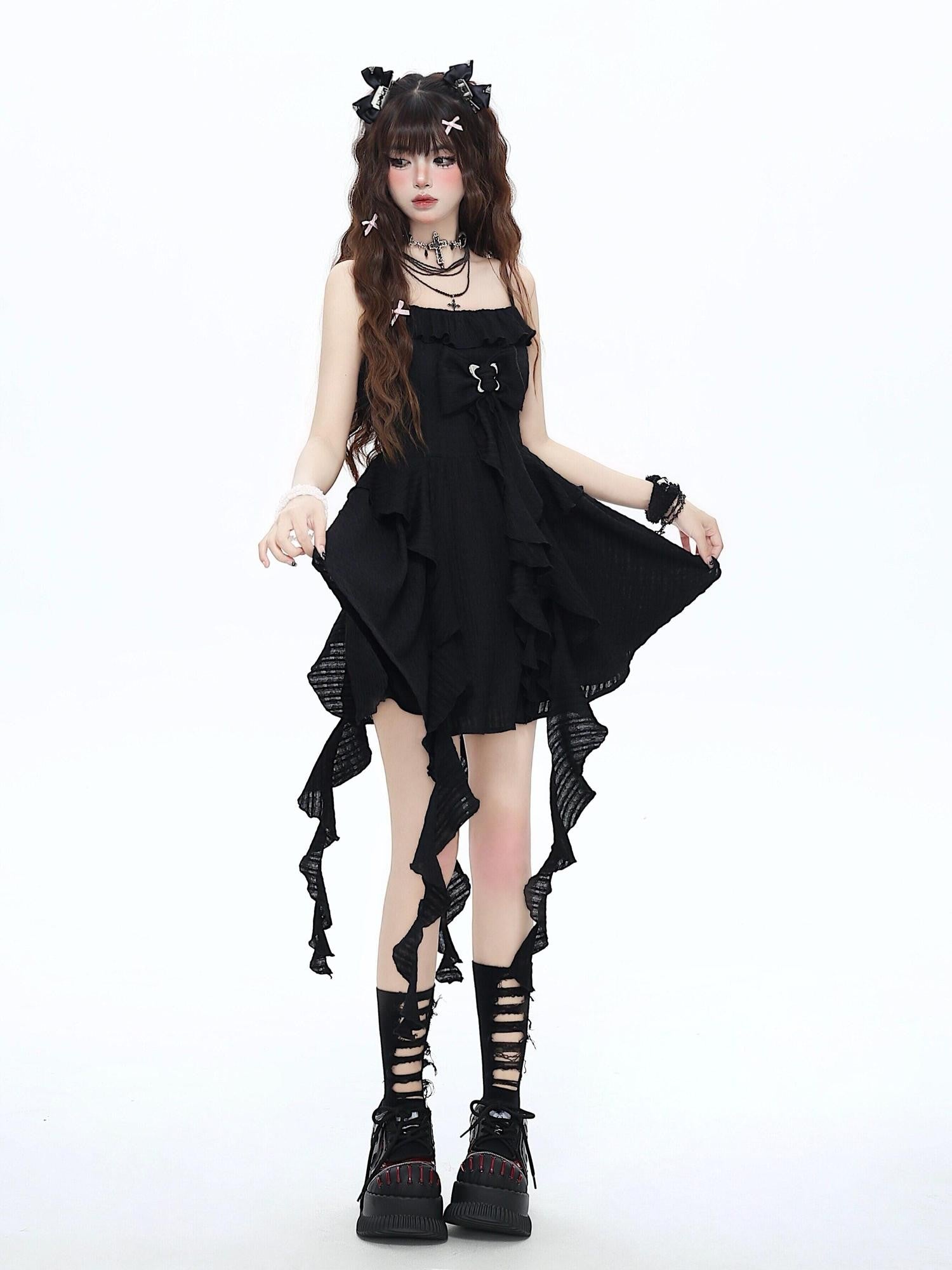CRAZYGIRL Seaside French Waist Cinched Spaghetti Strap Ethereal Women's Slip Mini Dresses
