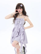 CRAZYGIRL Seaside French Waist Cinched Spaghetti Strap Ethereal Women's Slip Mini Dresses