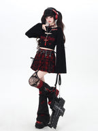 CRAZYGIRL Star Plaid Tie Lace Up Pleated High Waist Women's Mini Skirts