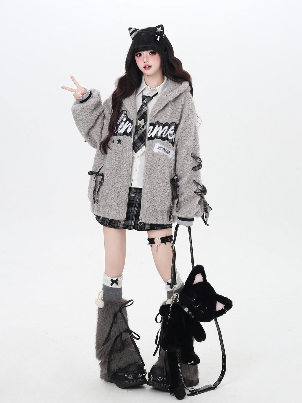 CRAZYGIRL Star Plaid Tie Lace Up Pleated High Waist Women's Mini Skirts