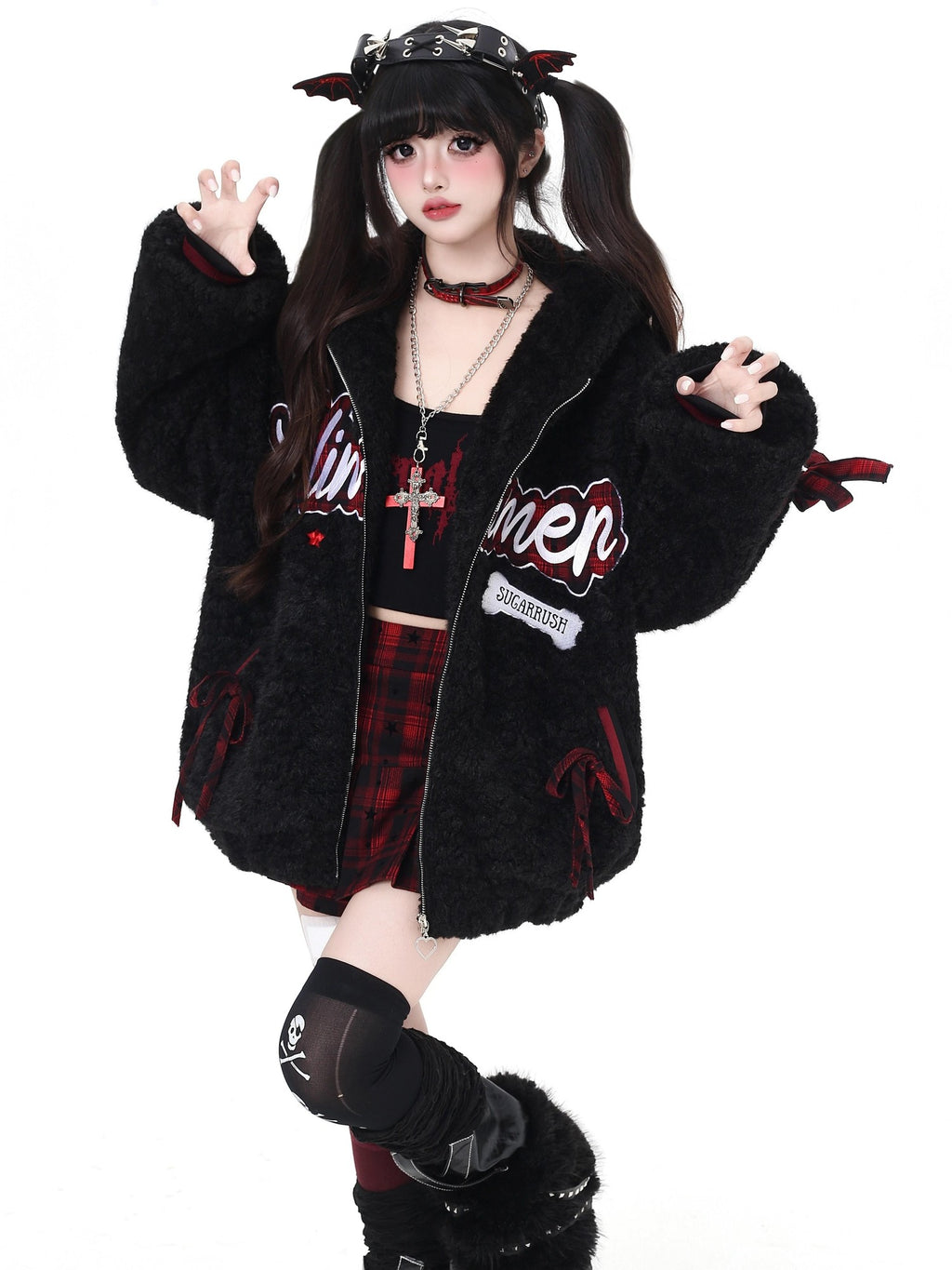 CRAZYGIRL Star Plaid Tie Lace Up Pleated High Waist Women's Mini Skirts