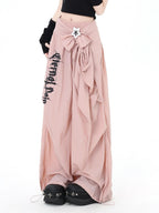 CRAZYGIRL Street Sweet Cool High Waist Cargo Women's Other Fabric Wide-leg Pants