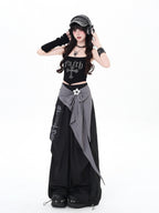 CRAZYGIRL Street Sweet Cool High Waist Cargo Women's Other Fabric Wide-leg Pants