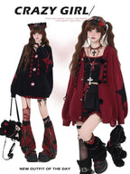 CRAZYGIRL Striped Star Hooded Rabbit Ear Street Style Women's Knit Cardigans