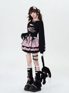 CRAZYGIRL Y2k Lace Tie Ruffled Pleated Tiered Women's Polyester Mini Skirts